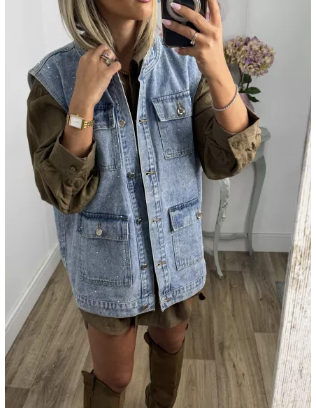 Chaleco vaquero con brillitos