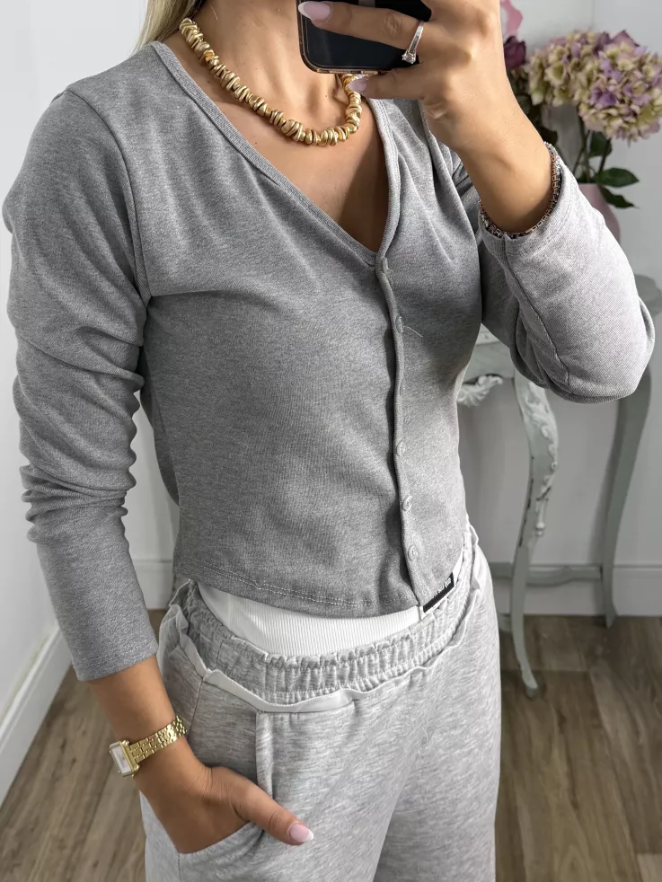 Camiseta Valeris botones gris