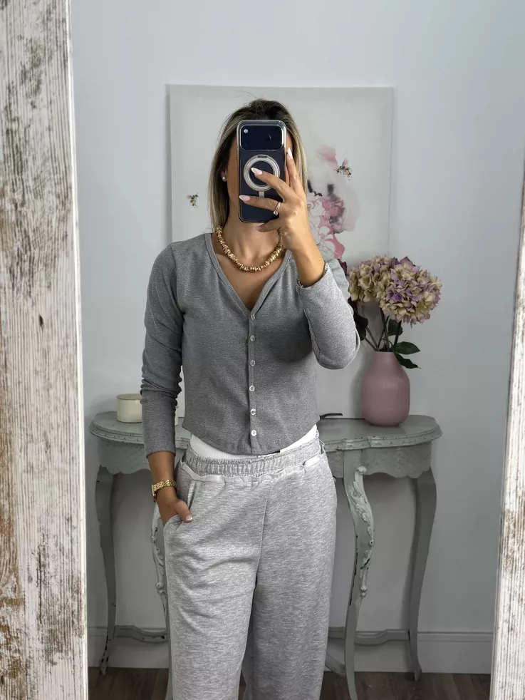 Camiseta Valeris botones gris