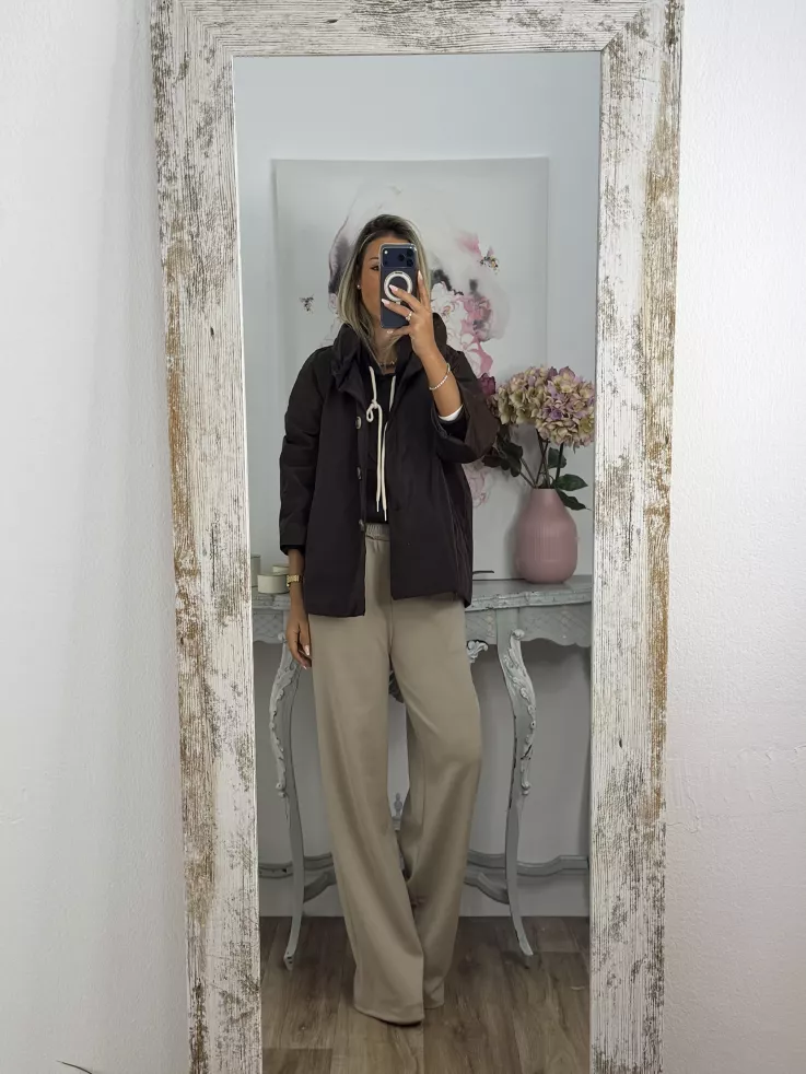 Cortavientos cuello chimenea choco