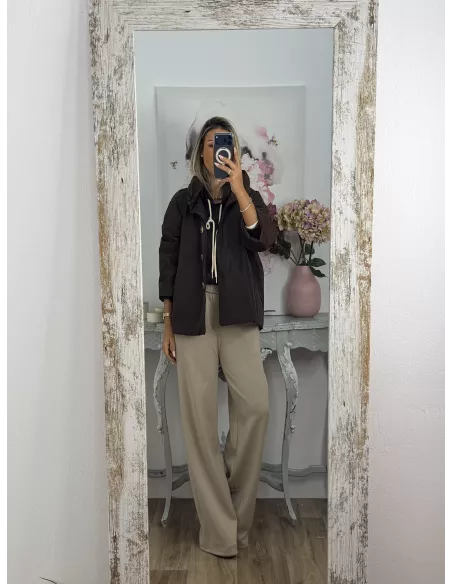 Cortavientos cuello chimenea choco