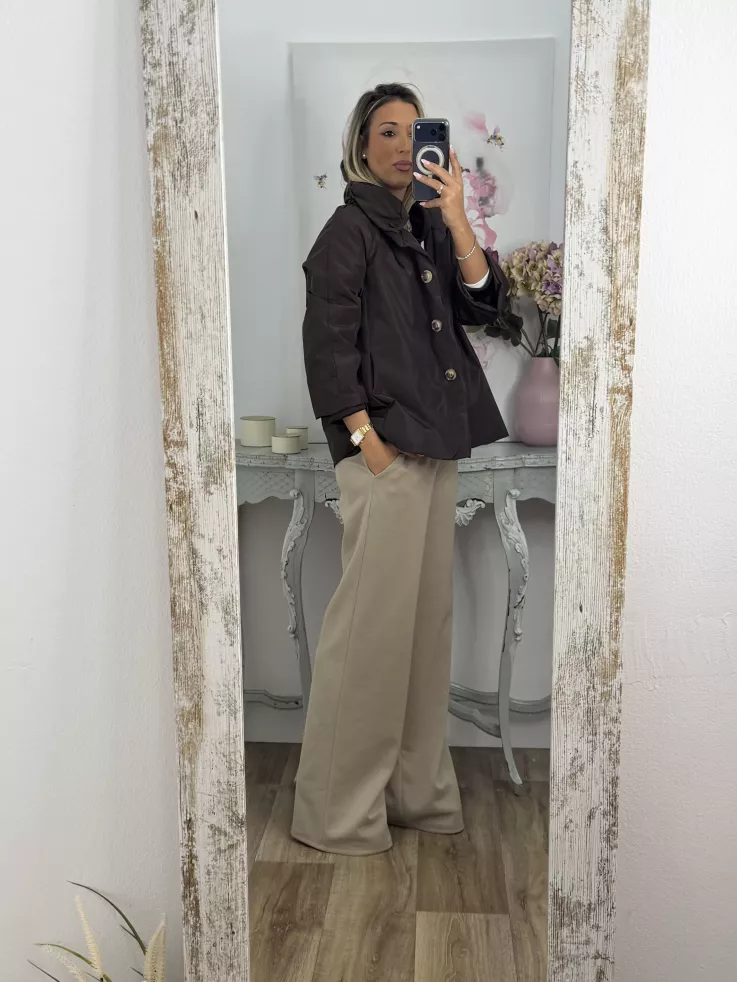 Cortavientos cuello chimenea choco