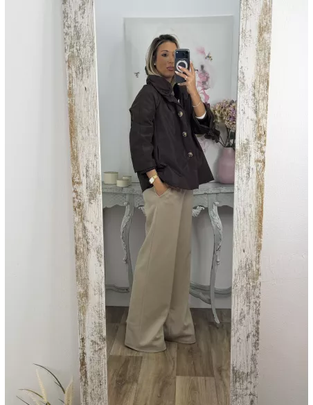 Cortavientos cuello chimenea choco