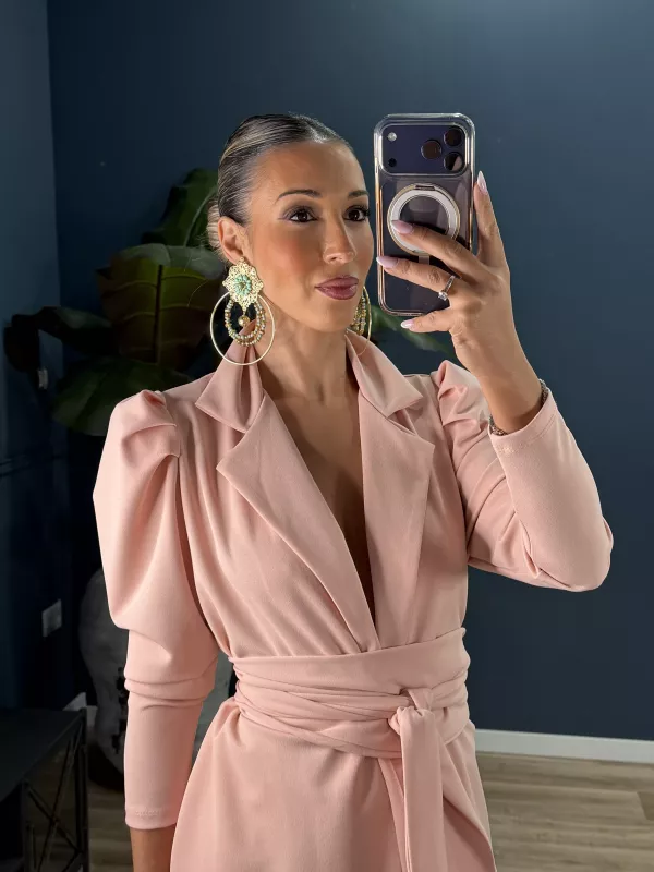 Pendientes grandes dorado y verdeagua