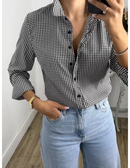 Camisa Vichy negra