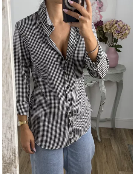 Camisa Vichy negra