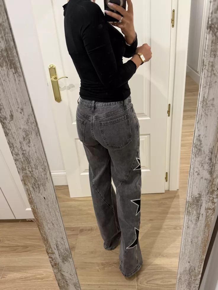 Jeans denim estrella negro