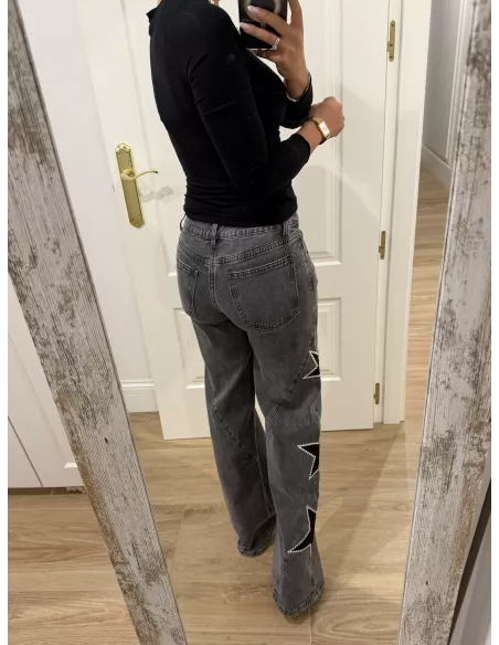 Jeans denim estrella negro