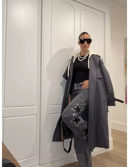 Jeans denim estrella negro