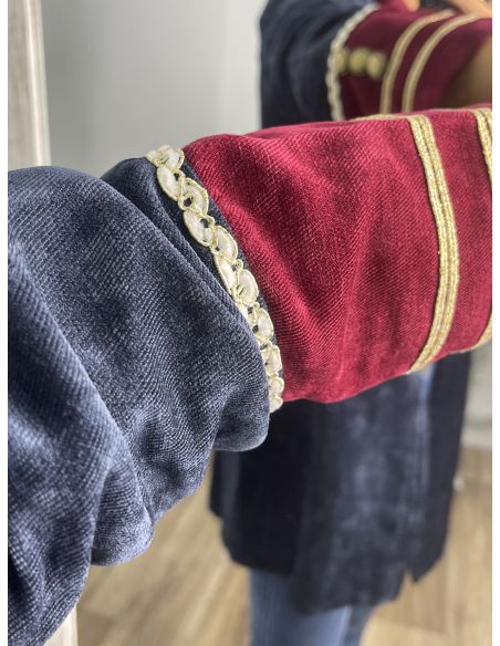 Levita corte militar azul y vino