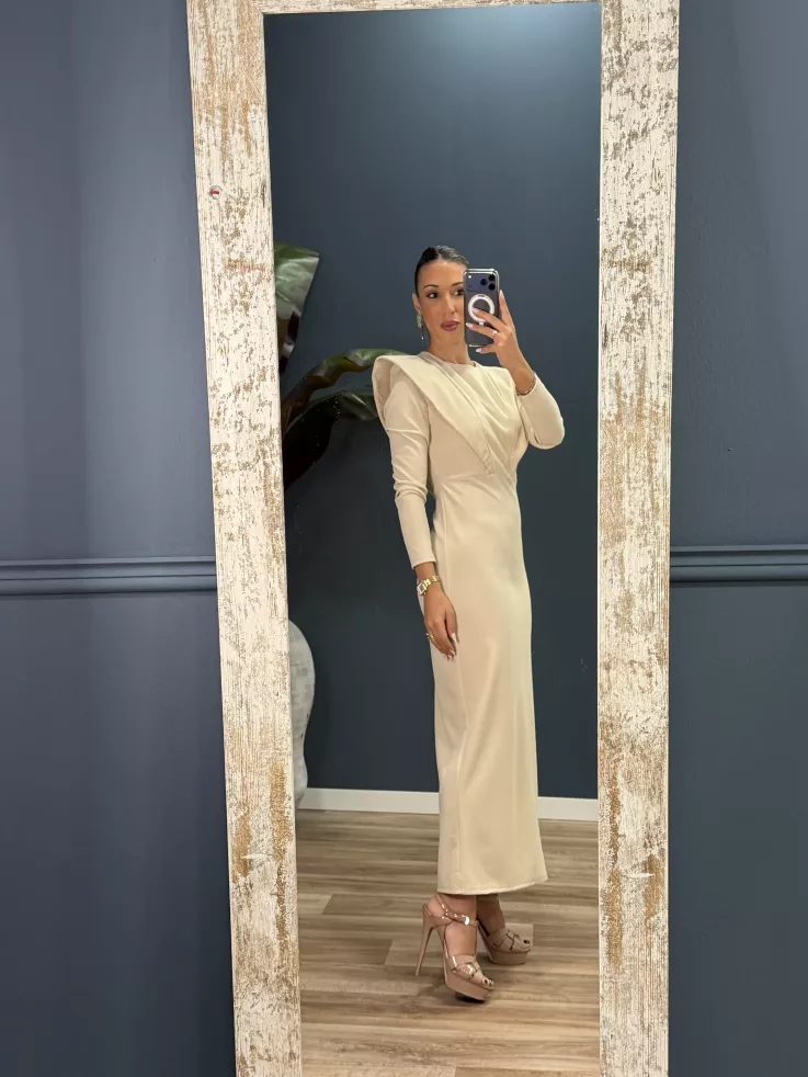 Vestido Isadora beige