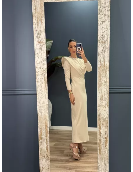 Vestido Isadora beige