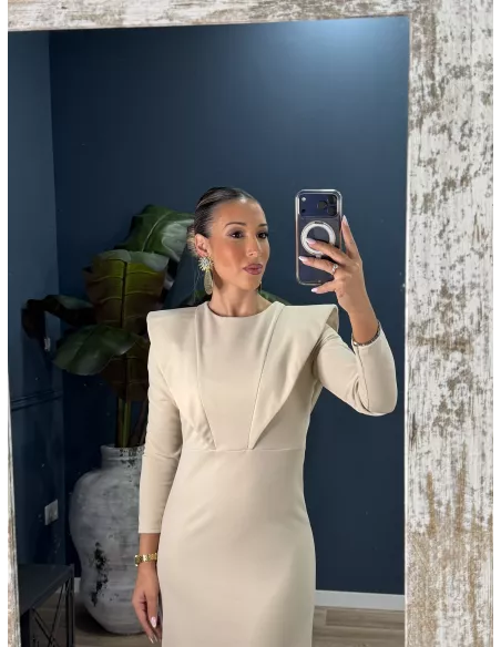 Vestido Isadora beige