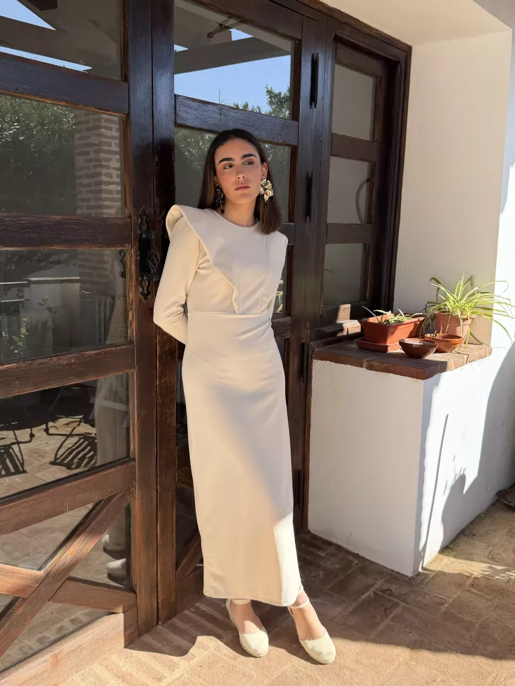 Vestido Isadora beige