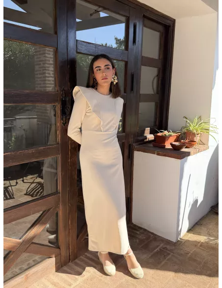 Vestido Isadora beige
