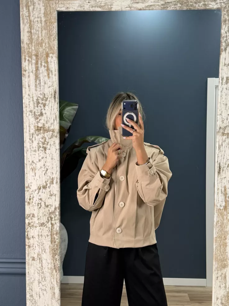 Bomber pliegue beige