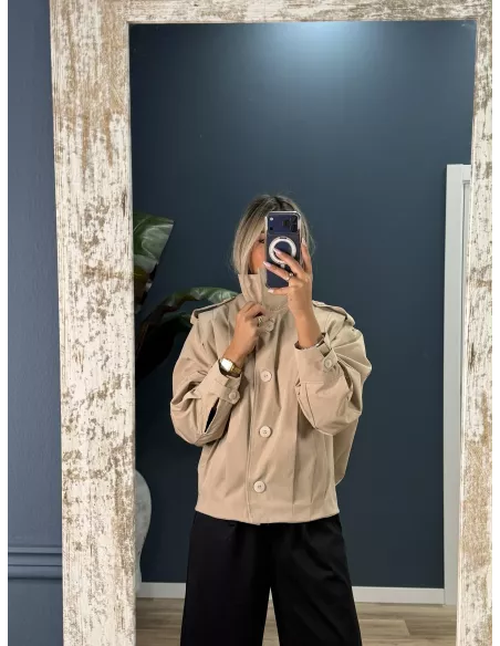 Bomber pliegue beige