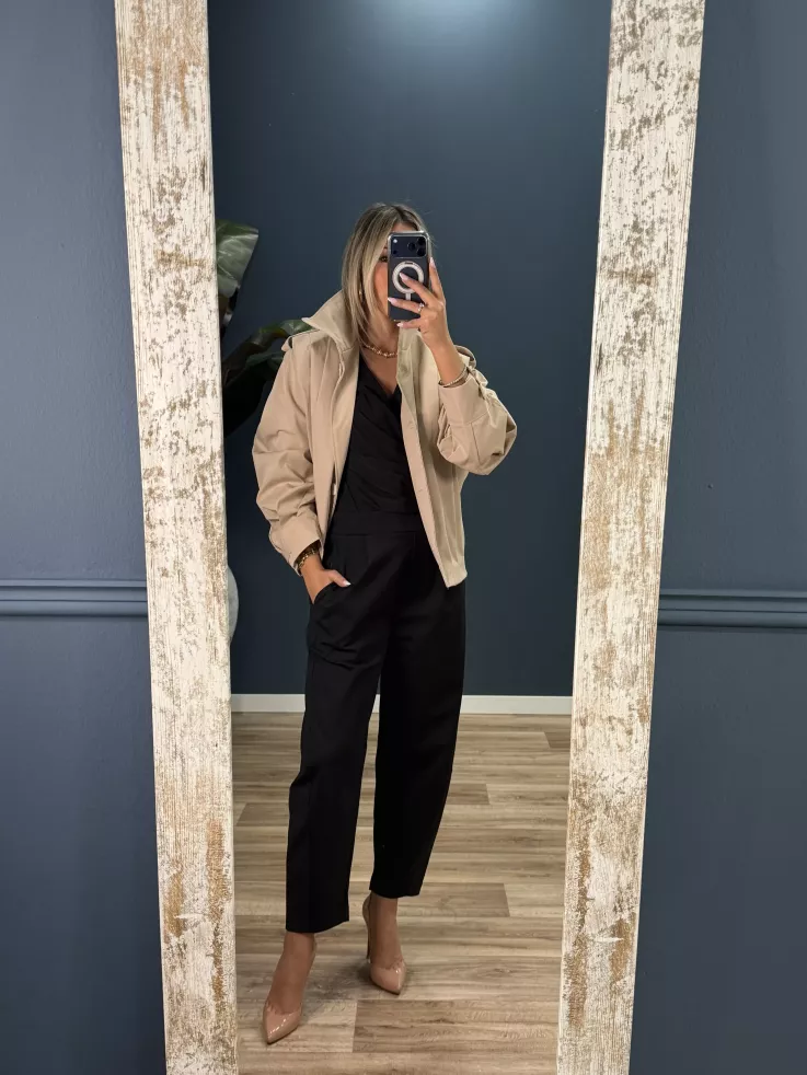 Bomber pliegue beige