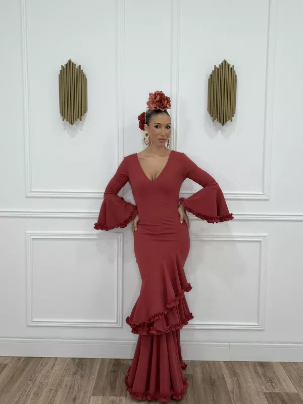 Vestido Azucena teja