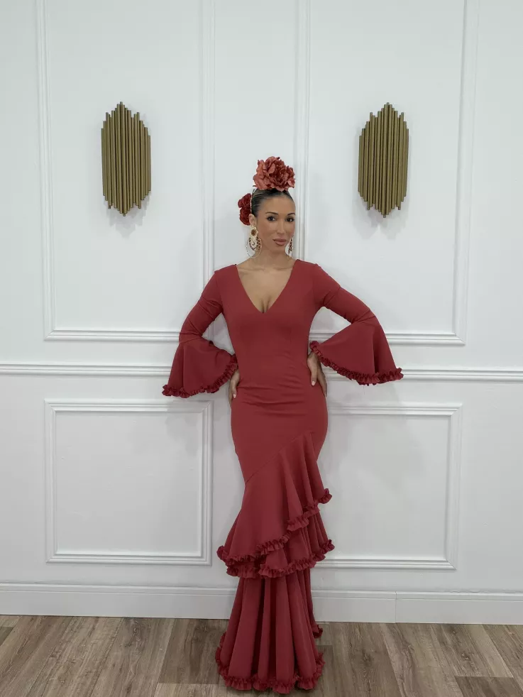 Vestido Azucena teja