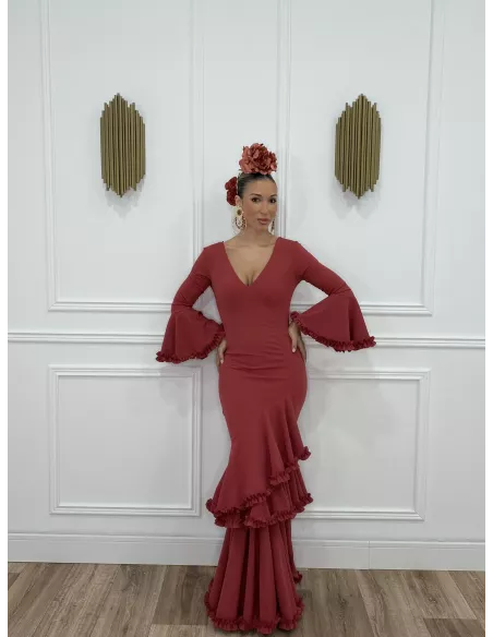 Vestido Azucena teja