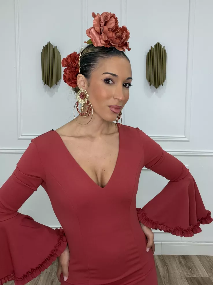 Vestido Azucena teja