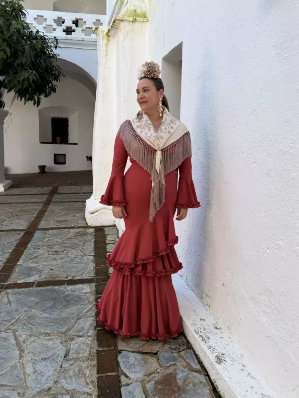 Vestido Azucena teja