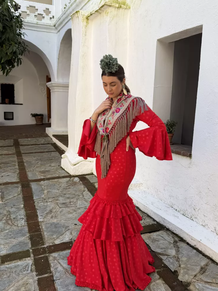 Vestido Abril lunares rojo