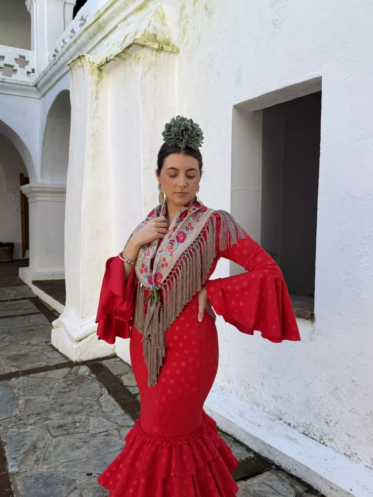 Vestido Abril lunares rojo