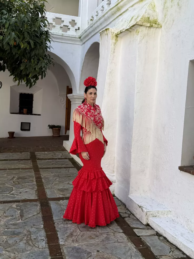 Vestido Abril lunares rojo