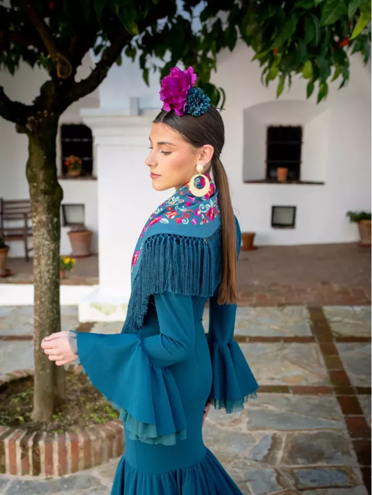 Vestido Belmonte azul petróleo