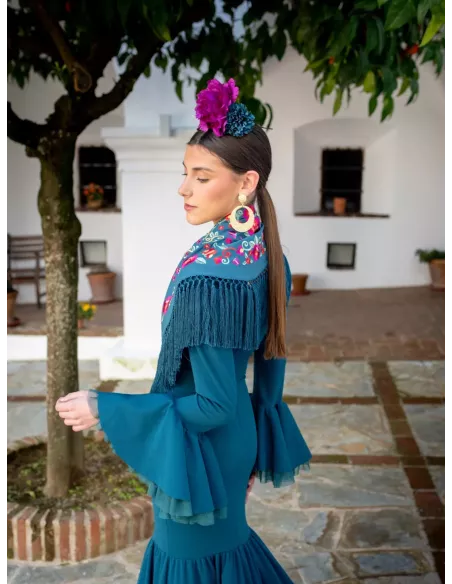 Vestido Belmonte azul petróleo