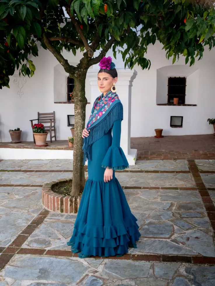 Vestido Belmonte azul petróleo
