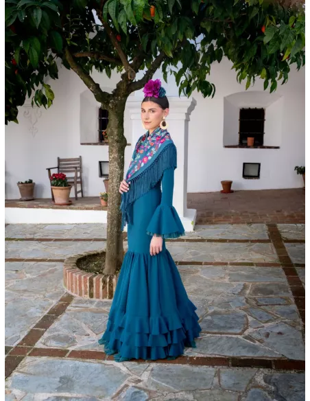 Vestido Belmonte azul petróleo