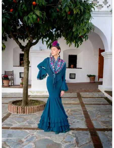Vestido Belmonte azul petróleo