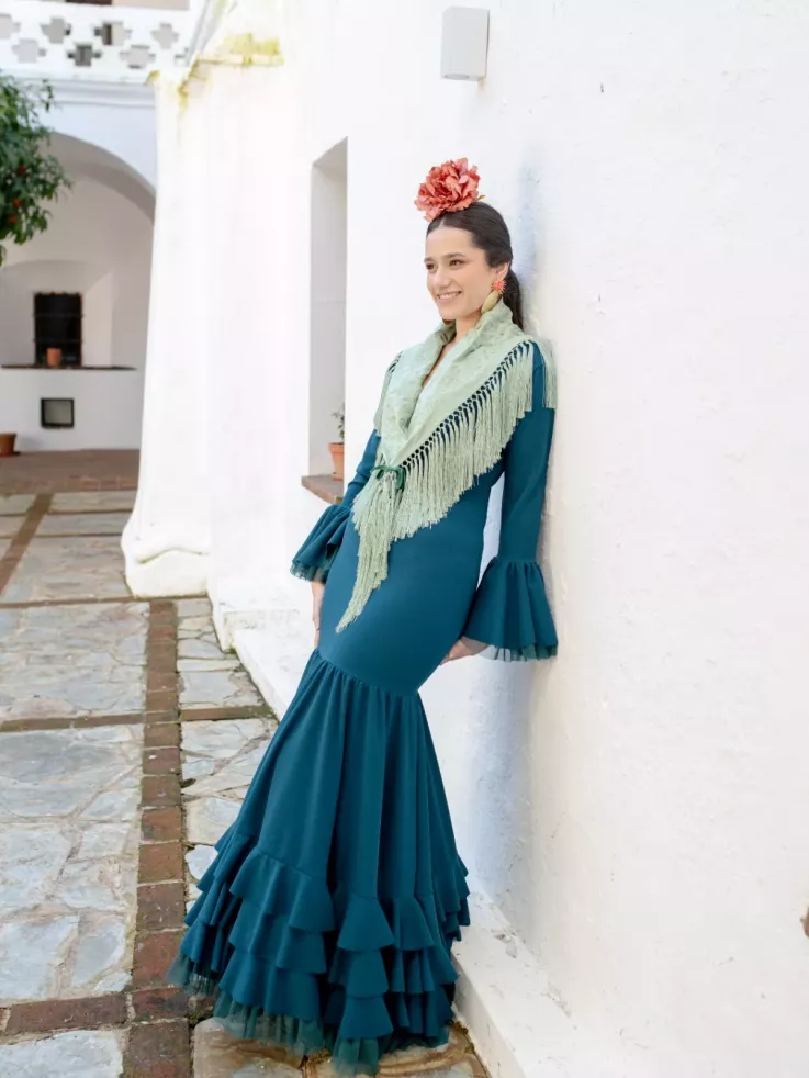 Vestido Belmonte azul petróleo