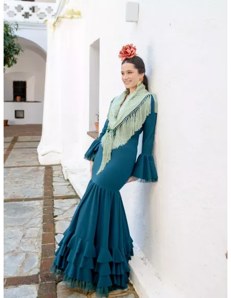 Vestido Belmonte azul petróleo