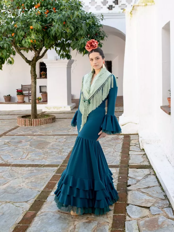 Vestido Belmonte azul petróleo