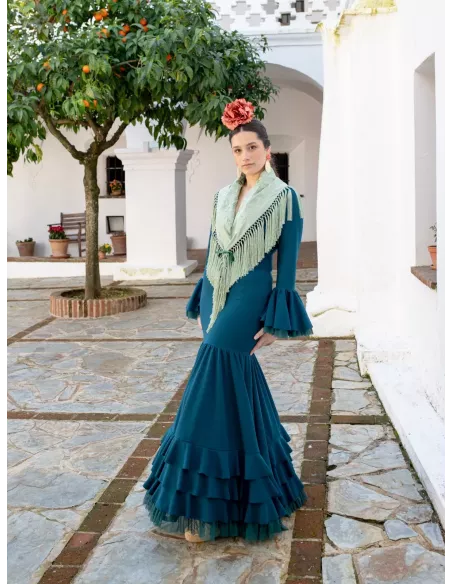 Vestido Belmonte azul petróleo