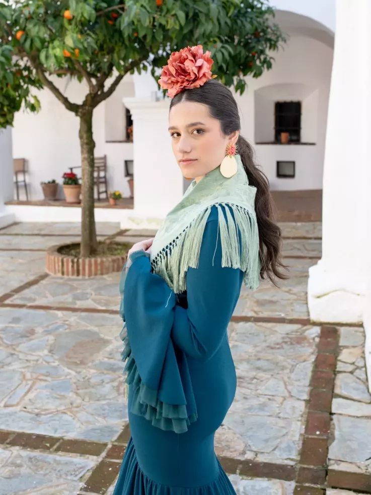 Vestido Belmonte azul petróleo