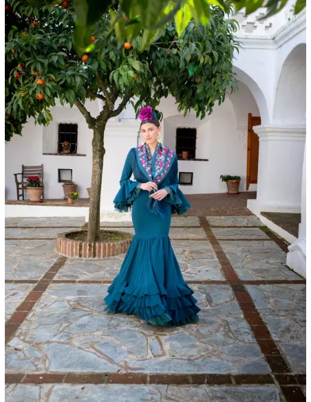 Vestido Belmonte azul petróleo