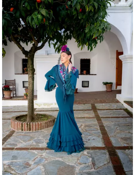 Vestido Belmonte azul petróleo
