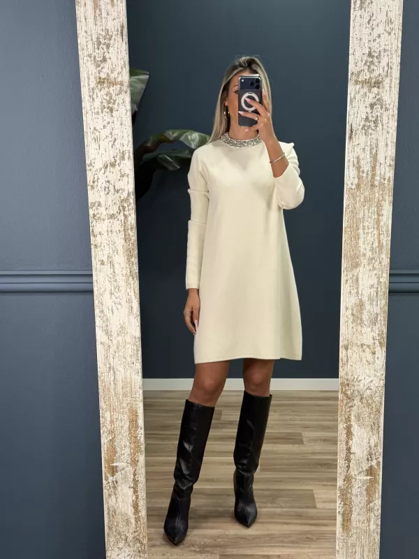 Vestido Fabiola punto hueso