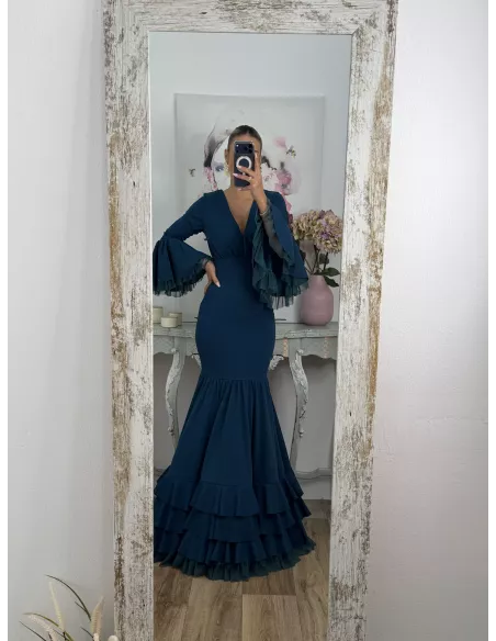Vestido Belmonte azul petróleo