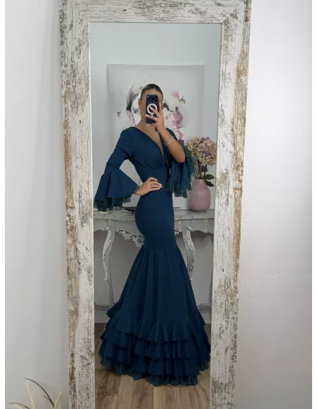 Vestido Belmonte azul petróleo