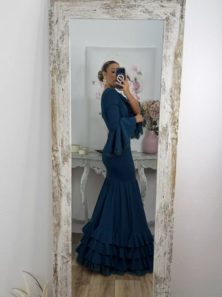 Vestido Belmonte azul petróleo