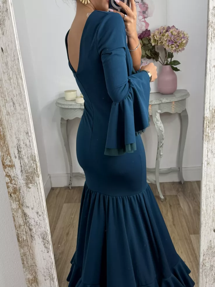 Vestido Belmonte azul petróleo