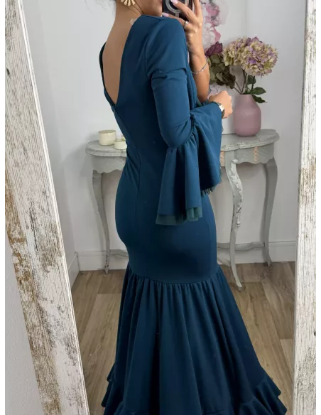 Vestido Belmonte azul petróleo