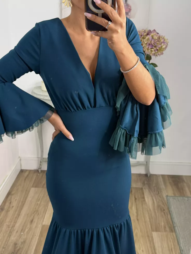 Vestido Belmonte azul petróleo