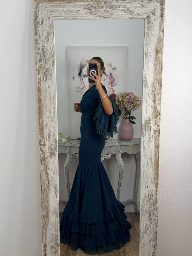 Vestido Belmonte azul petróleo